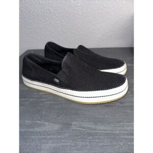 Ugg Bren Slip On Shoe Womens 7.5‎ Black Mesh Lightweight Flats Casual Minimalist
